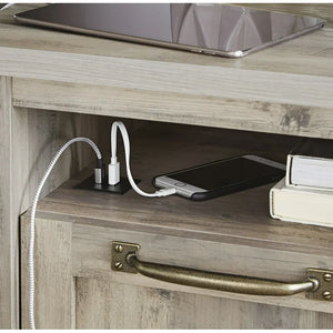 Better Homes & Gardens Modern Farmhouse Side Table with USB, Rustic Gray! (NEW IN BOX)