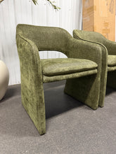 Set of 2 Olive Green Upholstered Accent / Dining Chairs! (BRAND NEW & ASSEMBLED)