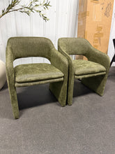 Set of 2 Olive Green Upholstered Accent / Dining Chairs! (BRAND NEW & ASSEMBLED)