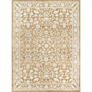 My Texas House Estelle 5'3" x 7' Gold White Floral Indoor Area Rug! (NEW)