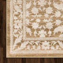 My Texas House Estelle 5'3" x 7' Gold White Floral Indoor Area Rug! (NEW)