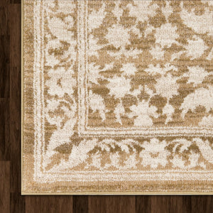 My Texas House Estelle 5'3" x 7' Gold White Floral Indoor Area Rug! (NEW)