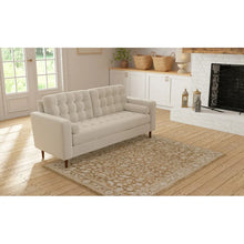 My Texas House Estelle 5'3" x 7' Gold White Floral Indoor Area Rug! (NEW)