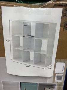 Mainstays 9-Cube Storage Organizer, White!! NEW IN BOX!!