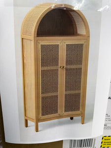 Woven Arched Wood Cabinet - Threshold! (NEW IN BOX)