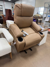 Power Lift Recliner Sofa Chair, Electric Stand Assist for Elderly People, Faux Leather Reclining Chair with Cup Holders, Massage & Heat Functions, Brown! (NEW)