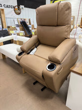 Power Lift Recliner Sofa Chair, Electric Stand Assist for Elderly People, Faux Leather Reclining Chair with Cup Holders, Massage & Heat Functions, Brown! (NEW)