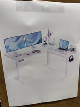 Schlater 63'' L-Shaped Height Adjustable Standing Desk, White! (NEW IN BOX)