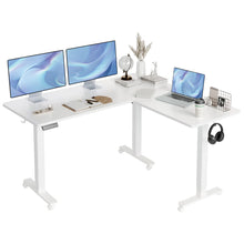 Schlater 63'' L-Shaped Height Adjustable Standing Desk, White! (NEW IN BOX)