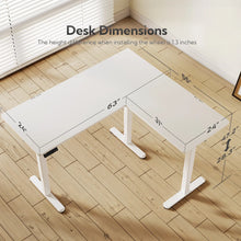 Schlater 63'' L-Shaped Height Adjustable Standing Desk, White! (NEW IN BOX)