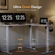 Schlater 63'' L-Shaped Height Adjustable Standing Desk, White! (NEW IN BOX)