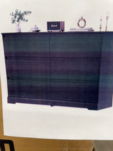 6 Drawer 47.2" W Wood Modern Double Dresser, Black! (NEW IN BOX)