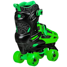 Roller Derby Boys 2-in-1 Roller/Inline Skates Black/Green, Size 12-2! (NEW IN BOX)