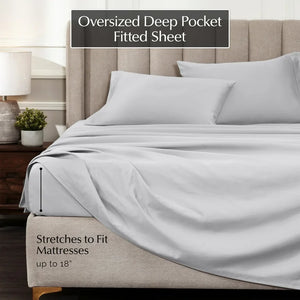 Superior Egyptian Cotton Deep Pocket 1000 TC Sheet Set, Queen, Platinum! (NEW)