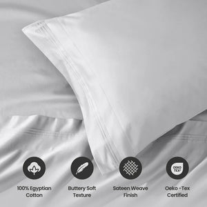Superior Egyptian Cotton Deep Pocket 1000 TC Sheet Set, Queen, Platinum! (NEW)