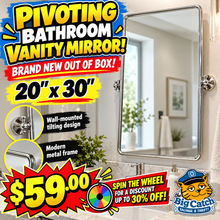 20” x 30” PIVOTING METAL-FRAME BATHROOM VANITY MIRROR! (BRAND NEW OUT OF BOX!)