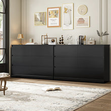 6 Drawer 47.2" W Wood Modern Double Dresser, Black! (NEW IN BOX)