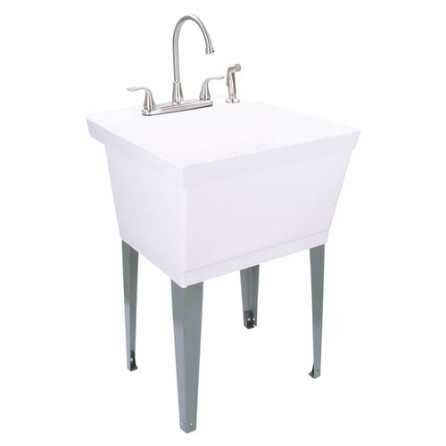 Tehila 19 Gallon Utility Sink with Stainless Steel High Rise Kitchen Faucet! (NEW IN BOX)