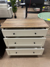 Scarlett 33.9'' W 3 - Drawer Dresser, Rustic White/Brown