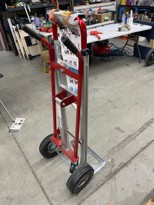 Milwaukee 1,000 lbs. Capacity 4-in-1 Hand Truck! (BRAND NEW -)

-Brand new, bent wheel from shipping but not too bad