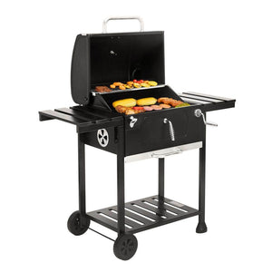 24 in. Charcoal BBQ Grill in Black with 2-Side Table
by Royal Gourmet- new in box