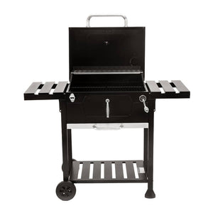 24 in. Charcoal BBQ Grill in Black with 2-Side Table
by Royal Gourmet- new in box