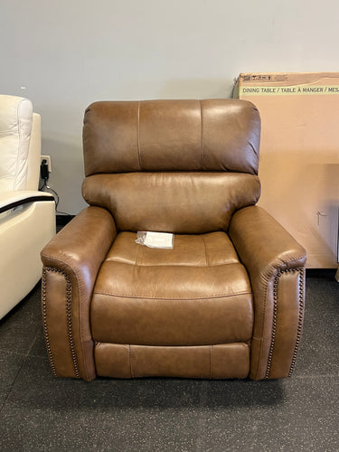Barcalounger Presley Leather Power Rocker Recliner with Power Headrest, Brown! (New)