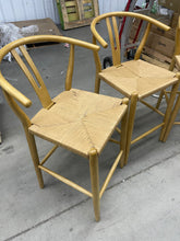 NADAAL STUDIOS
Hayden 26 in. Natural Scandinavian Elm Wood Counter Stool with Woven Fiber Seat- new - set of 3 stools