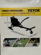 VEVOR Hoverboard Go Kart Seat Attachment for 6.5" 8" 10" Self Balancing Scooter, Hoverboard Kart for Kids or Adults, Black Hoverboard Attachments Adjustable Frame Length! (NEW IN BOX)