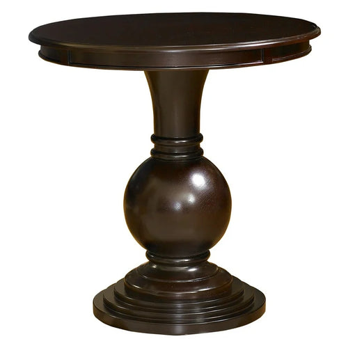 Linon Amelia Round Wood Accent Table Pedestal Base 26.5
