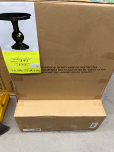 Linon Amelia Round Wood Accent Table Pedestal Base 26.5" High in Espresso! (NEW IN BOX)