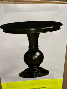 Linon Amelia Round Wood Accent Table Pedestal Base 26.5" High in Espresso! (NEW IN BOX)