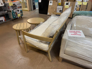 Better Homes & Gardens Astrid 3-Piece Steel Outdoor Sofa & Table Set, Cream!! NEW AND ASSEMBLED!!