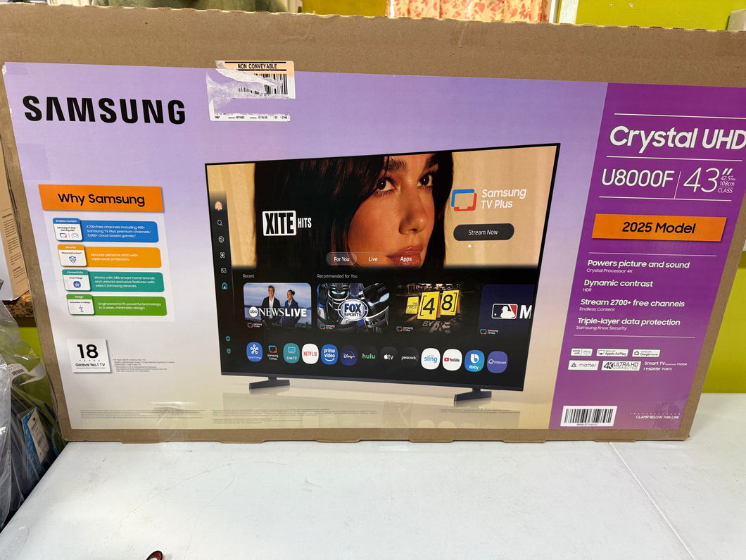 Samsung Crystal UHD 4K 43” Smart TV! (NEW IN BOX)