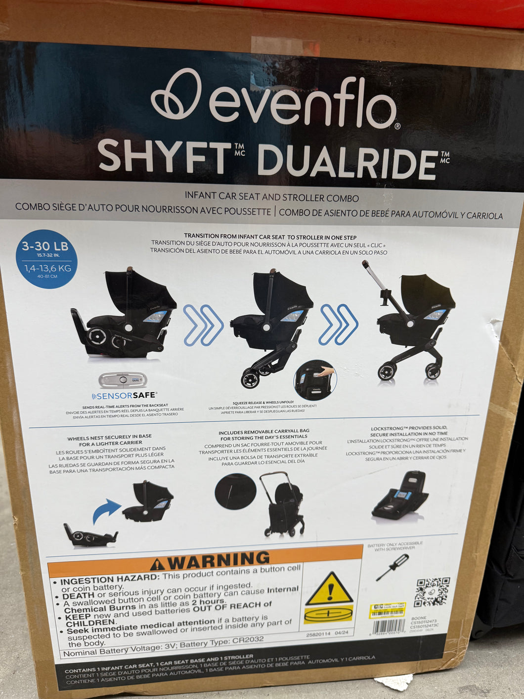 Evenflo Shyft DualRide Travel System with Carryall Storage! (NEW IN BOX)