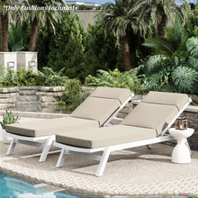 Outdoor Chaise Lounge Chair Cushion,72"X21"X2”, Cream Set of 2! (NEW)