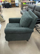 Nailhead Fabric Chair, Dark Gray!! NEW AND ASSEMBLED!!