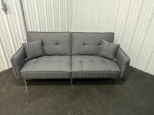 Yaheetech Futon Sofa Bed with Adjustable Backrest, Dark Gray!! NEW AND ASSEMBLED!!