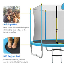 8FT Trampoline For Kids With Safety Enclosure Net, Basketball Hoop And Ladder, Round Outdoor Recreational Trampoline! (NEW IN BOX)