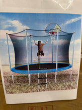 8FT Trampoline For Kids With Safety Enclosure Net, Basketball Hoop And Ladder, Round Outdoor Recreational Trampoline! (NEW IN BOX)