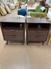 19.7" Nightstand With 2 Drawers & Open Shelf, Bedside Table With LED Lights & Outlets, End Table For Bedroom Or Living Room, Set of 2! (NEW & ASSEMBLED)