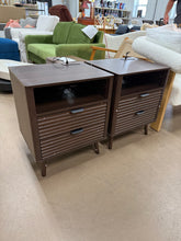 19.7" Nightstand With 2 Drawers & Open Shelf, Bedside Table With LED Lights & Outlets, End Table For Bedroom Or Living Room, Set of 2! (NEW & ASSEMBLED)