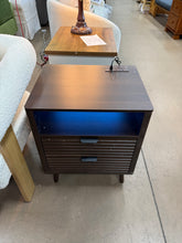 19.7" Nightstand With 2 Drawers & Open Shelf, Bedside Table With LED Lights & Outlets, End Table For Bedroom Or Living Room, Set of 2! (NEW & ASSEMBLED)
