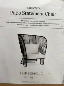 Steel Mackworth Outdoor Patio Statement Armless Chair Black - Threshold! (NEW IN BOX)