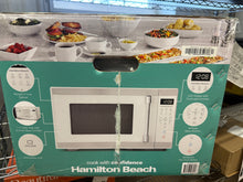 Hamilton Beach 1.1 cu ft Countertop Microwave Oven in White and Stainless Steel Color, Sensor Cook