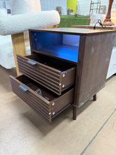 19.7" Nightstand With 2 Drawers & Open Shelf, Bedside Table With LED Lights & Outlets, End Table For Bedroom Or Living Room, Set of 2! (NEW & ASSEMBLED)