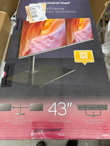 Packard Bell airFrame 43" Dual Monitor Workstation: High-Definition VA Panel, HDMI, 75Hz! (NEW IN BOX)