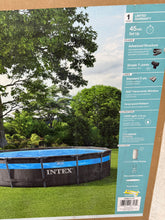 Intex 14' x 42" Clearview Prism Frame Above Ground Pool - Graywood Print: Steel Frame & Vinyl Liner! (NEW IN BOX)