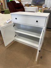 Marta Shaker White Sideboard Buffet Cabinet with Drawer— 31.5"W x 15.7"D x 31.5"H! (NEW & ASSEMBLED)