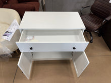 Marta Shaker White Sideboard Buffet Cabinet with Drawer— 31.5"W x 15.7"D x 31.5"H! (NEW & ASSEMBLED)